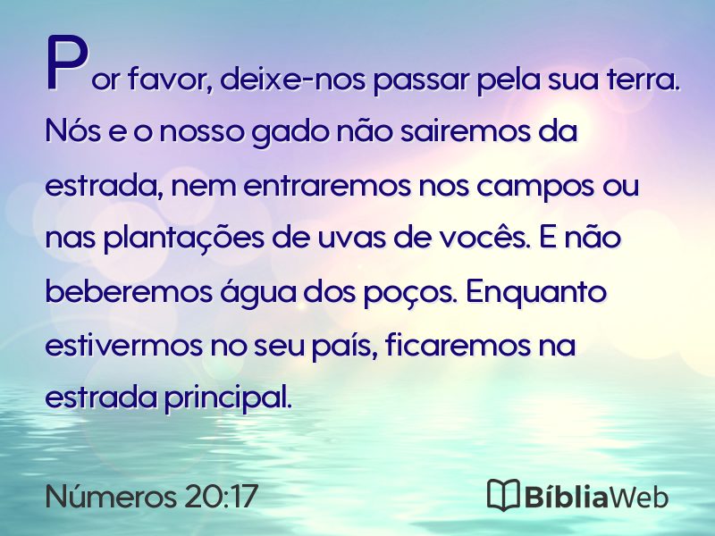 Números 20:17 em imagem para compartilhar