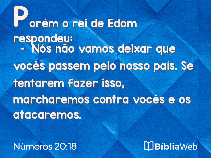 Números 20:18 em imagem para compartilhar