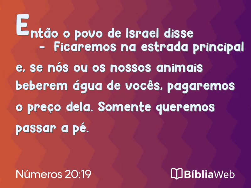 Números 20:19 em imagem para compartilhar