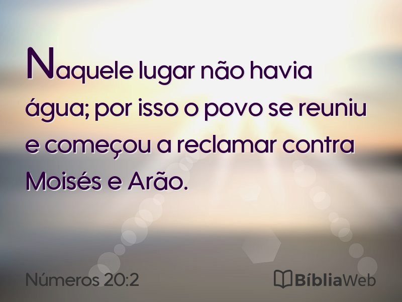 Números 20:2 em imagem para compartilhar