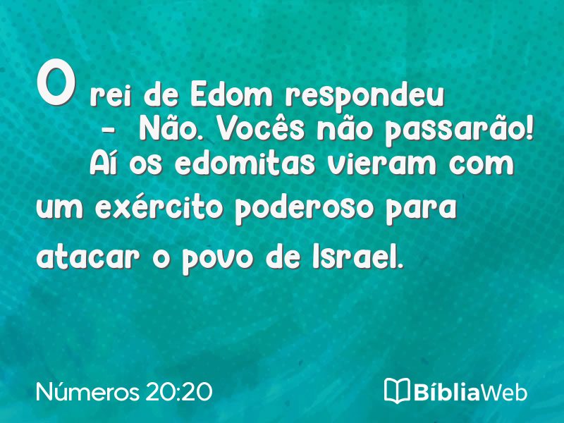 Números 20:20 em imagem para compartilhar