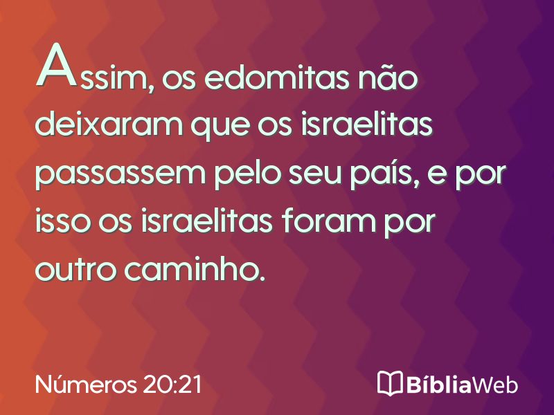 Números 20:21 em imagem para compartilhar