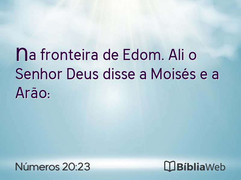 Números 20:23 em imagem para compartilhar