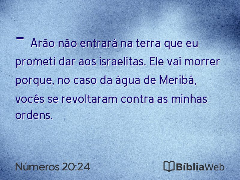 Números 20:24 em imagem para compartilhar