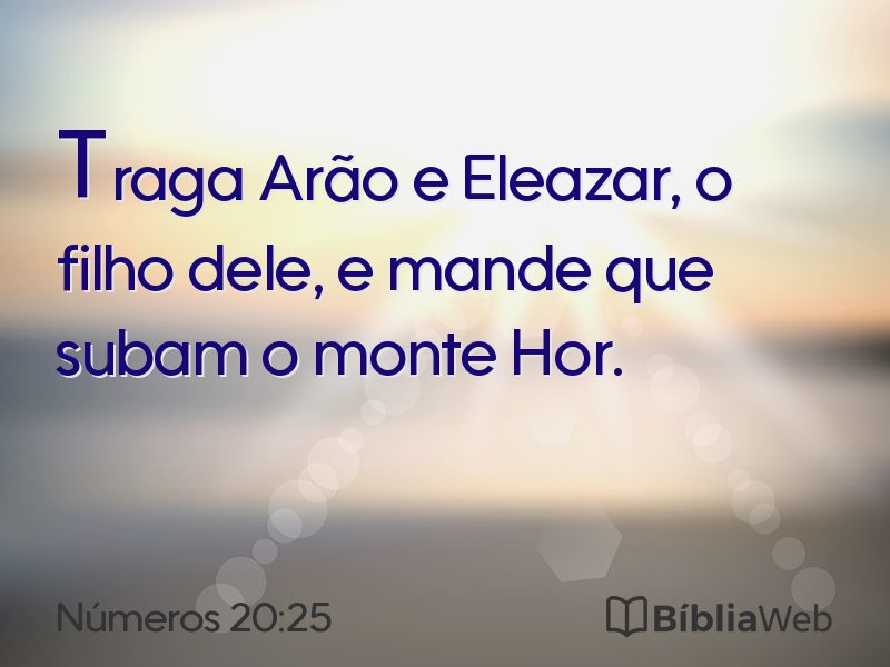 Números 20:25 em imagem para compartilhar