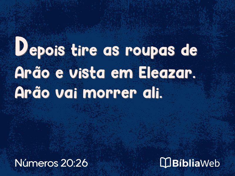 Números 20:26 em imagem para compartilhar
