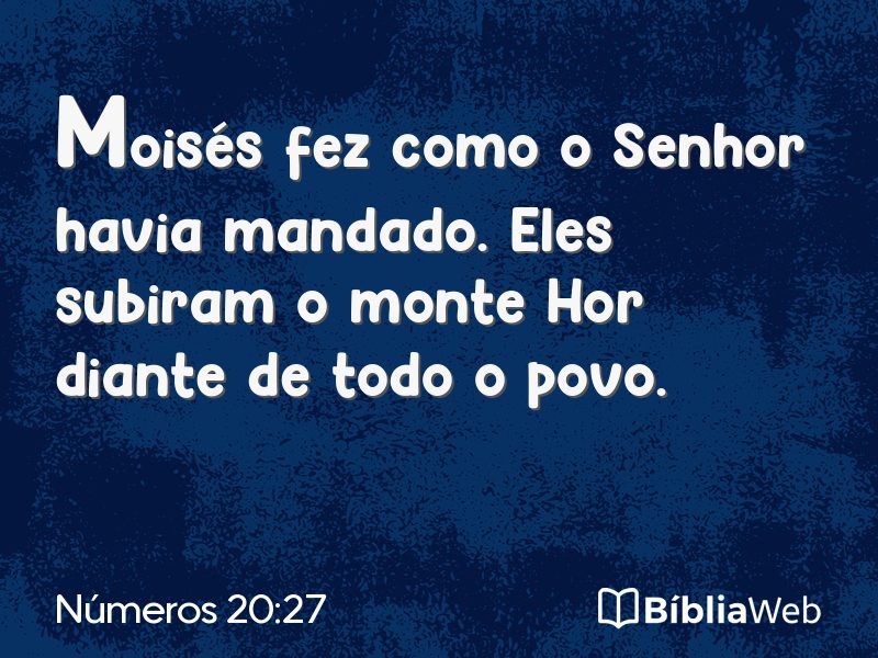 Números 20:27 em imagem para compartilhar