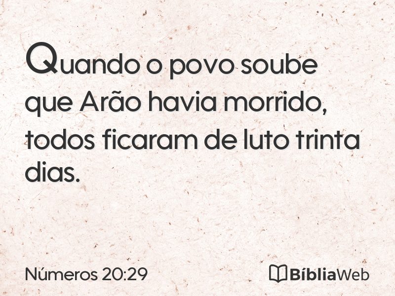 Números 20:29 em imagem para compartilhar