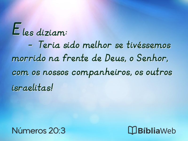 Números 20:3 em imagem para compartilhar