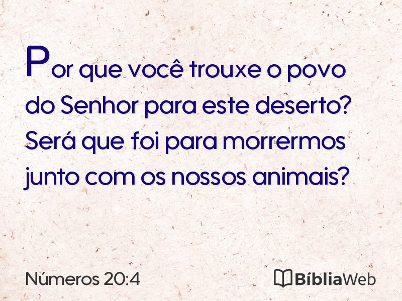 Números 20:4 em imagem para compartilhar
