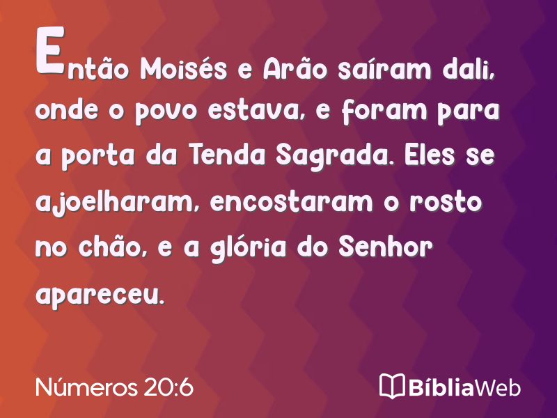 Números 20:6 em imagem para compartilhar