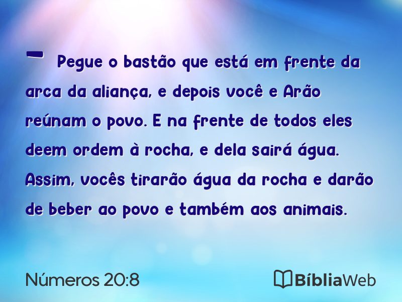 Números 20:8 em imagem para compartilhar