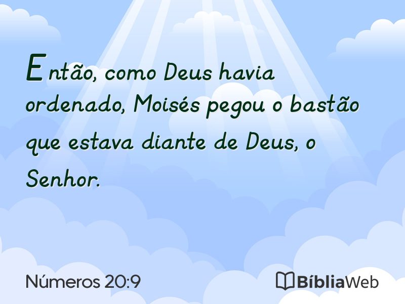 Números 20:9 em imagem para compartilhar
