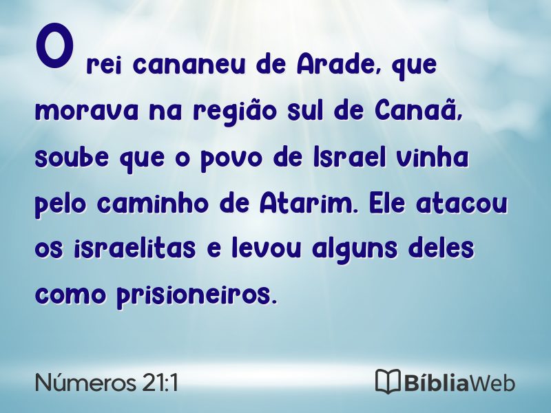 Números 21:1 em imagem para compartilhar
