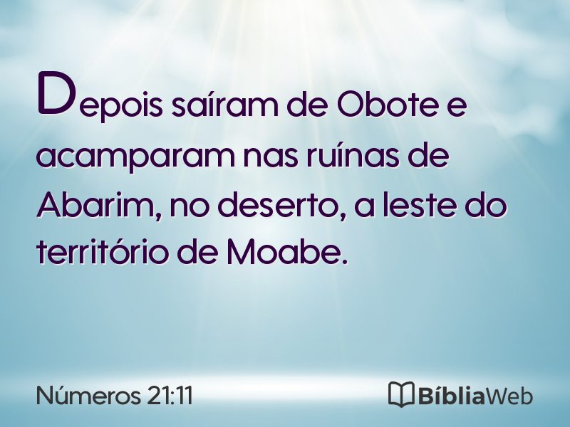 Números 21:11 em imagem para compartilhar