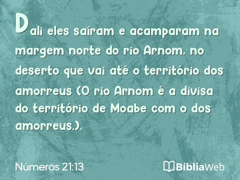 Números 21:13 em imagem para compartilhar