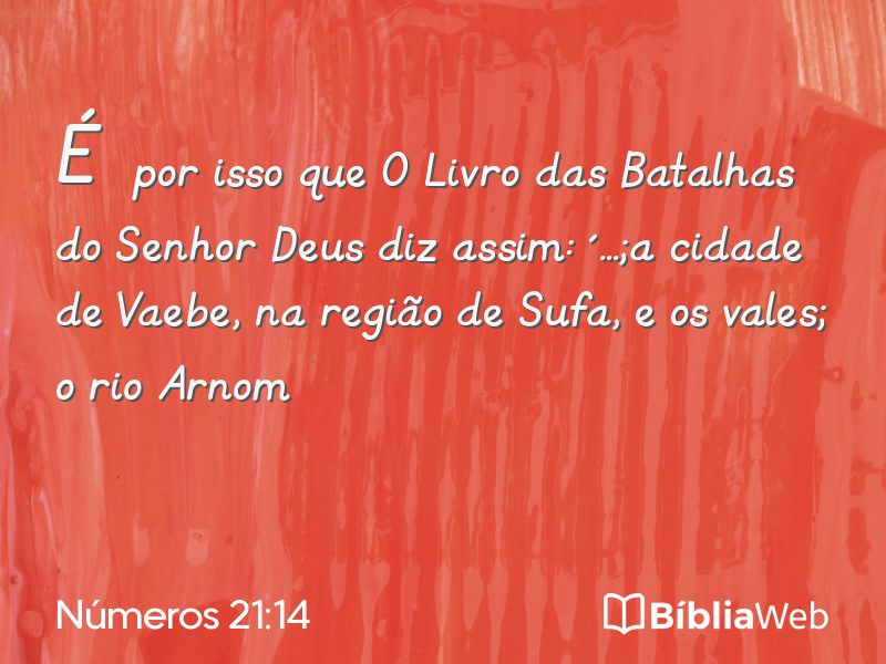 Números 21:14 em imagem para compartilhar