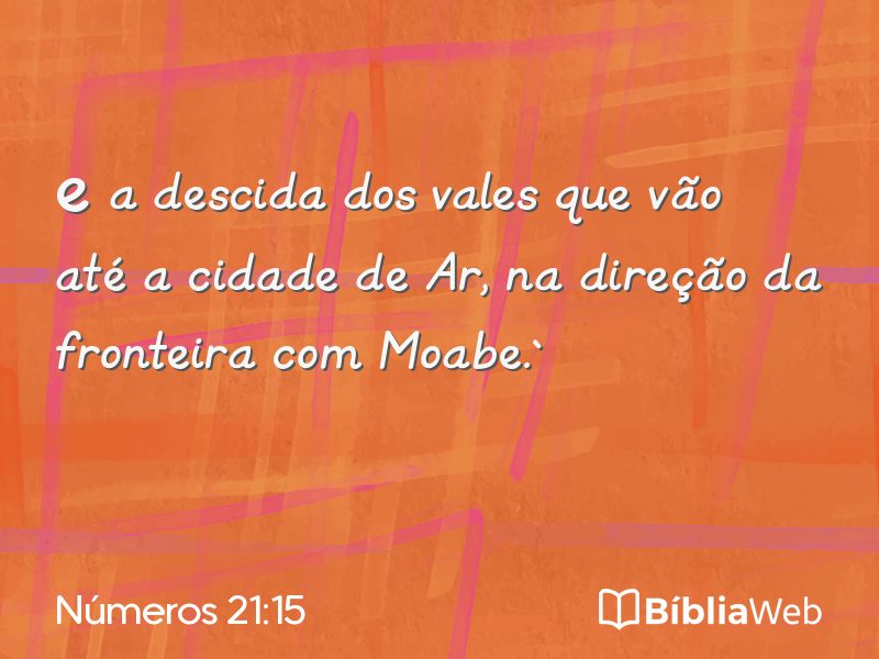 Números 21:15 em imagem para compartilhar