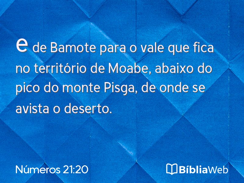 Números 21:20 em imagem para compartilhar