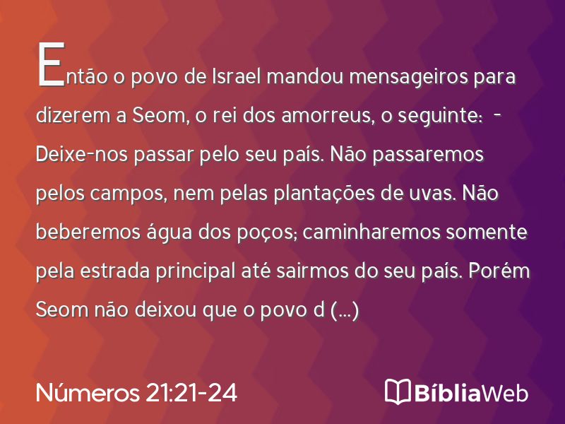 Números 21:21-24 em imagem para compartilhar