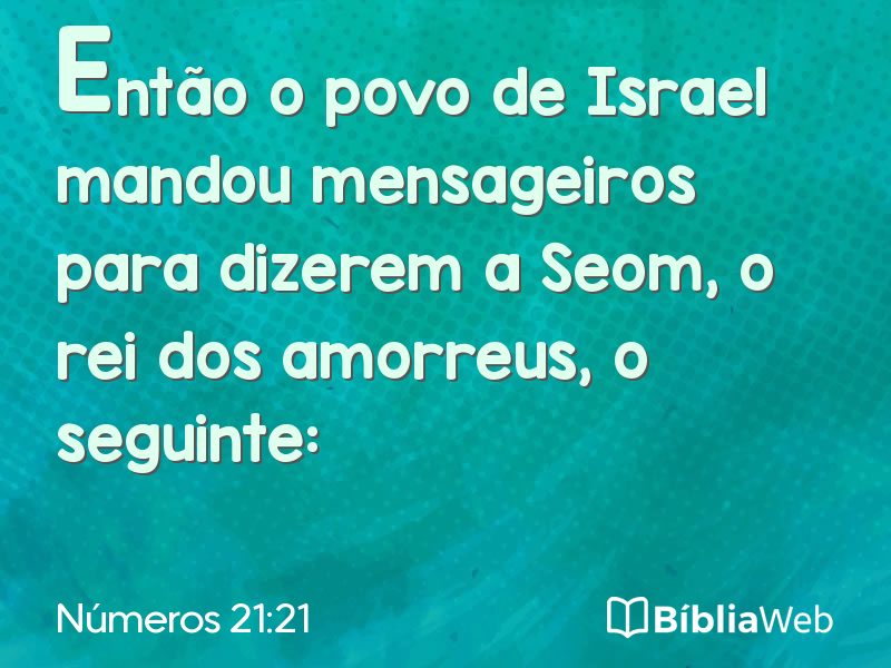 Números 21:21 em imagem para compartilhar