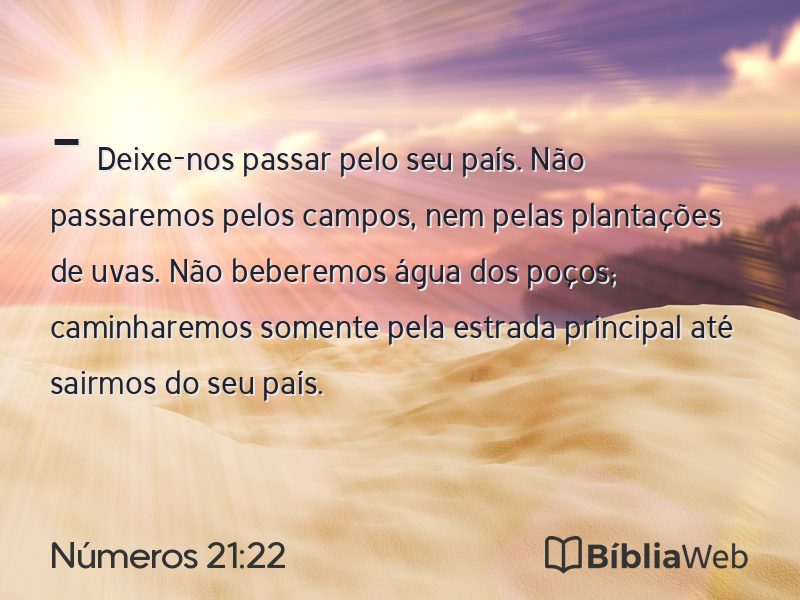 Números 21:22 em imagem para compartilhar