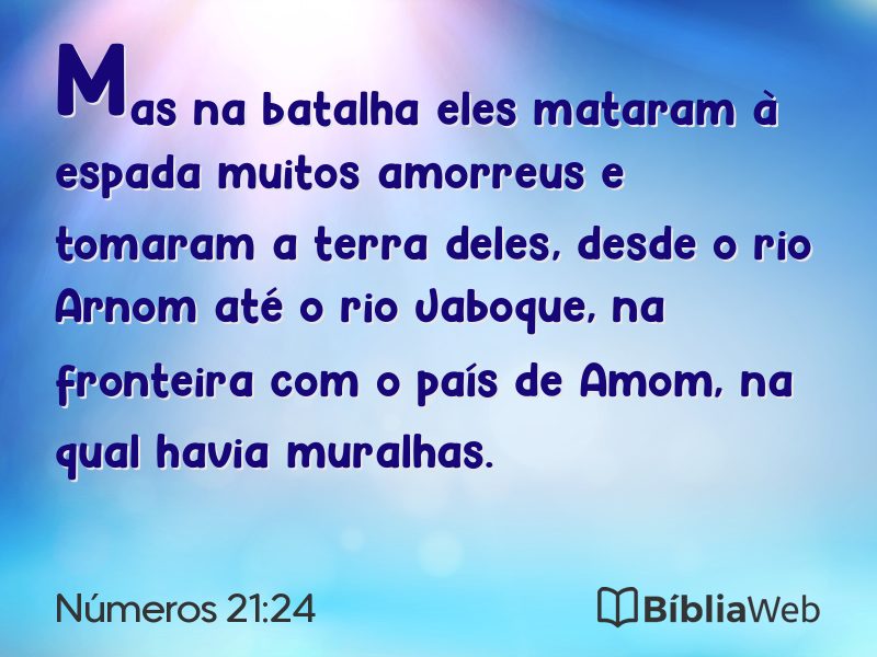 Números 21:24 em imagem para compartilhar