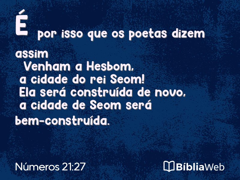 Números 21:27 em imagem para compartilhar