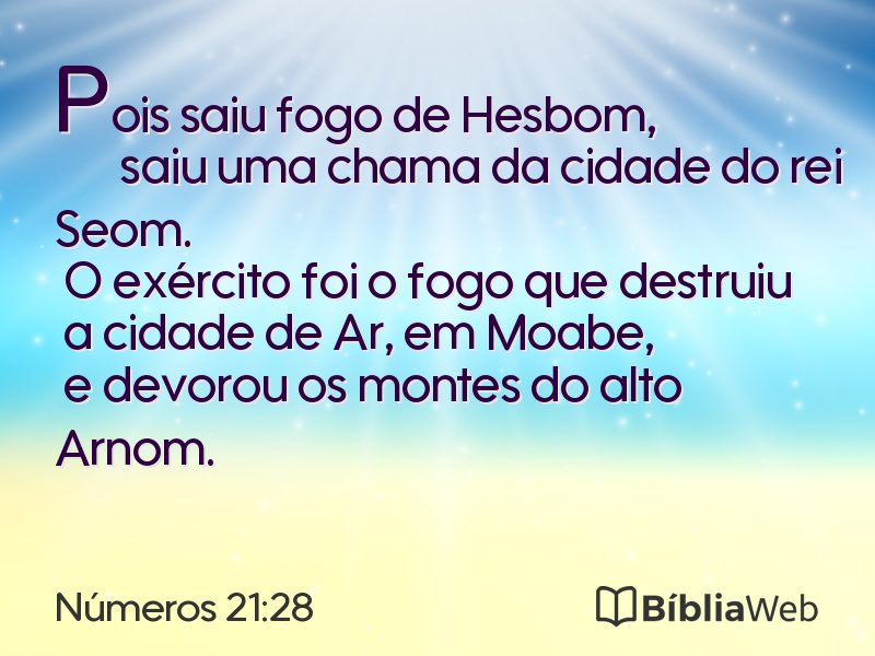 Números 21:28 em imagem para compartilhar