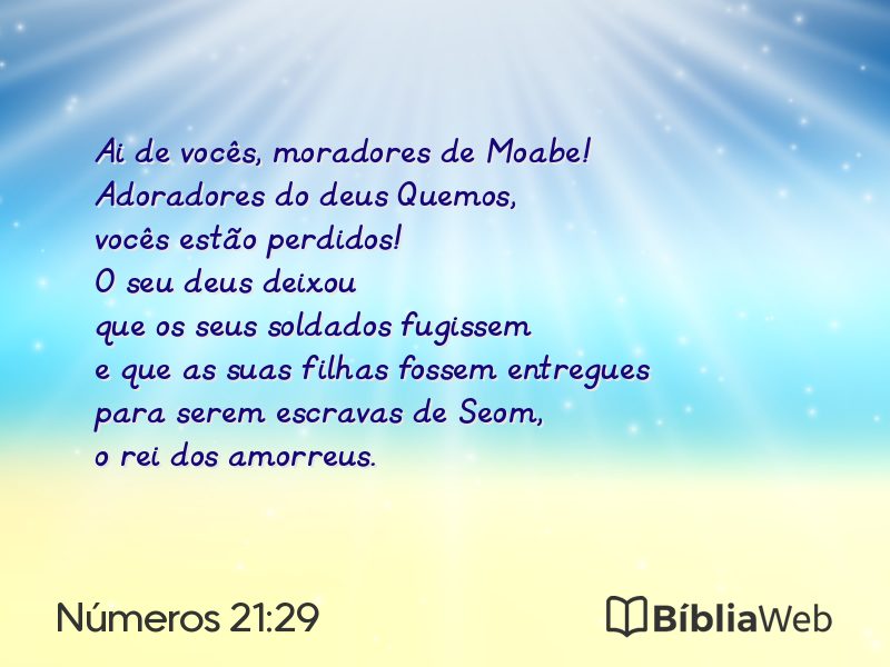Números 21:29 em imagem para compartilhar