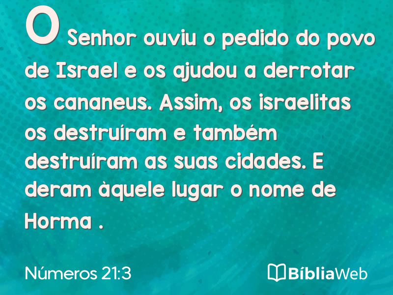 Números 21:3 em imagem para compartilhar
