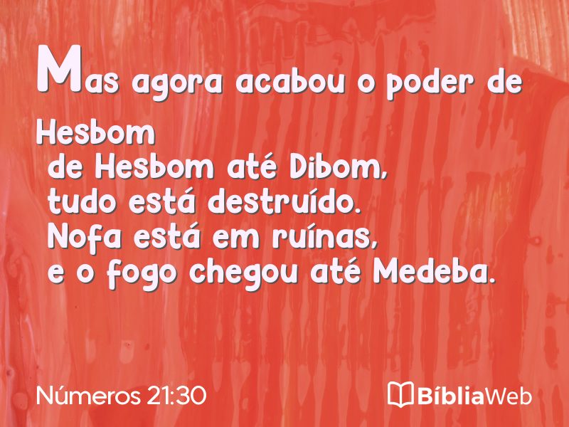 Números 21:30 em imagem para compartilhar