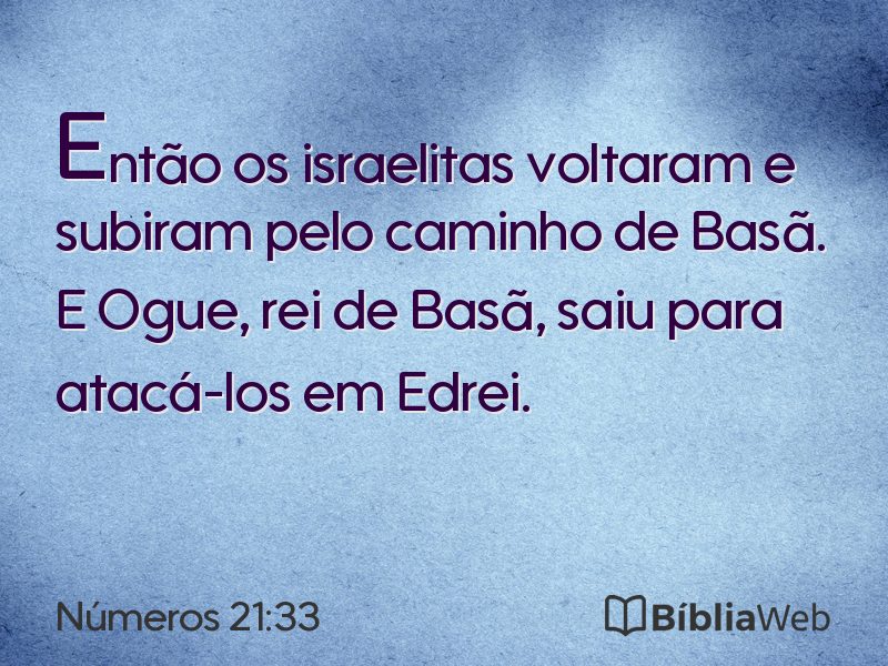 Números 21:33 em imagem para compartilhar