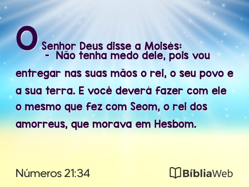 Números 21:34 em imagem para compartilhar