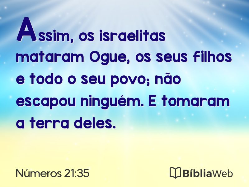 Números 21:35 em imagem para compartilhar
