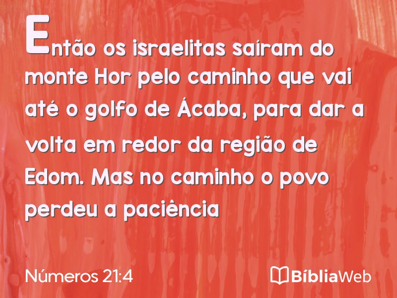 Números 21:4 em imagem para compartilhar