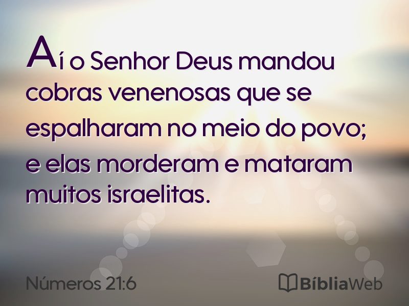Números 21:6 em imagem para compartilhar