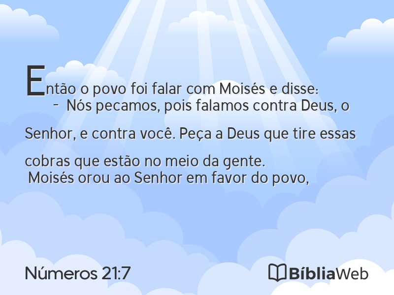 Números 21:7 em imagem para compartilhar