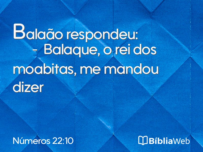 Números 22:10 em imagem para compartilhar