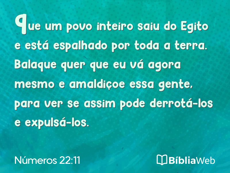Números 22:11 em imagem para compartilhar