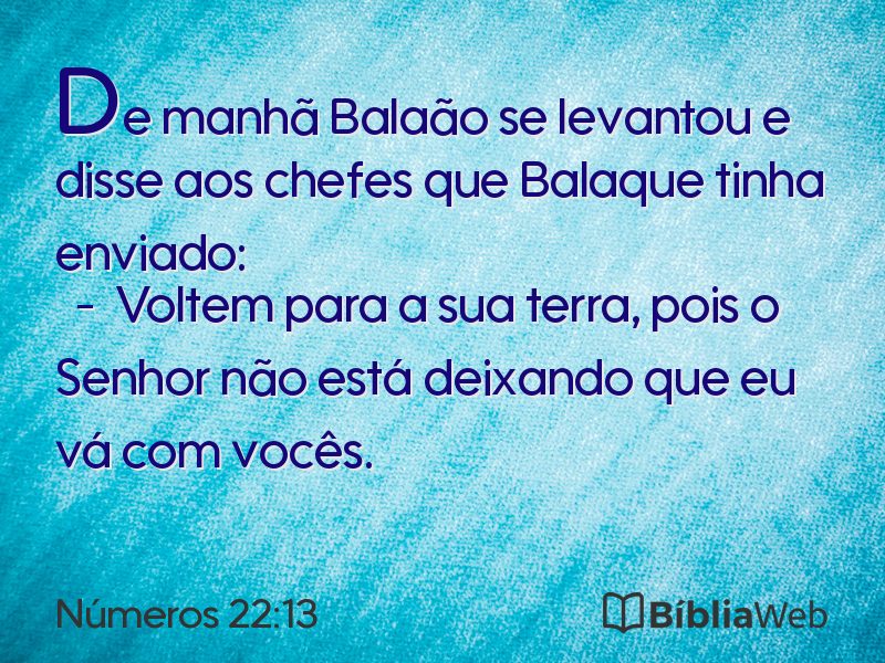 Números 22:13 em imagem para compartilhar