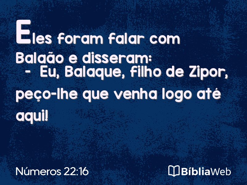 Números 22:16 em imagem para compartilhar