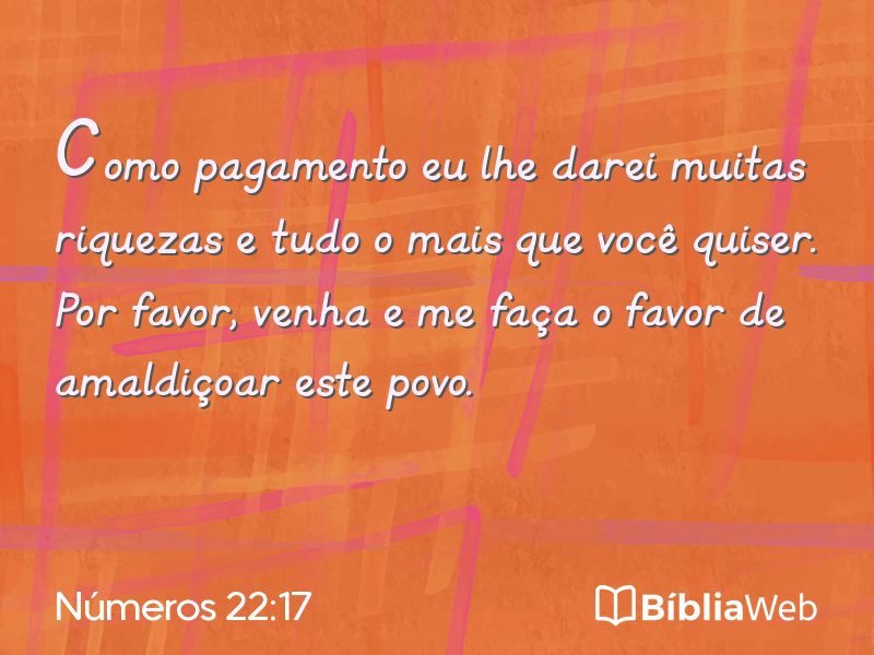 Números 22:17 em imagem para compartilhar