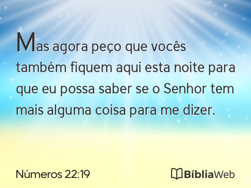 Números 22:19 em imagem para compartilhar