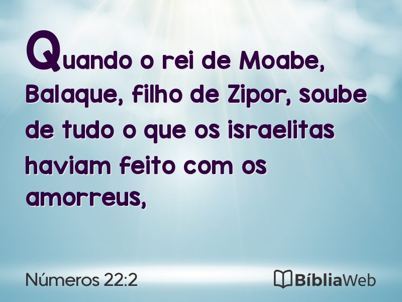 Números 22:2 em imagem para compartilhar