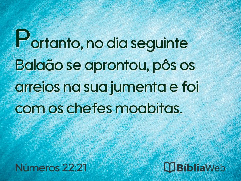 Números 22:21 em imagem para compartilhar
