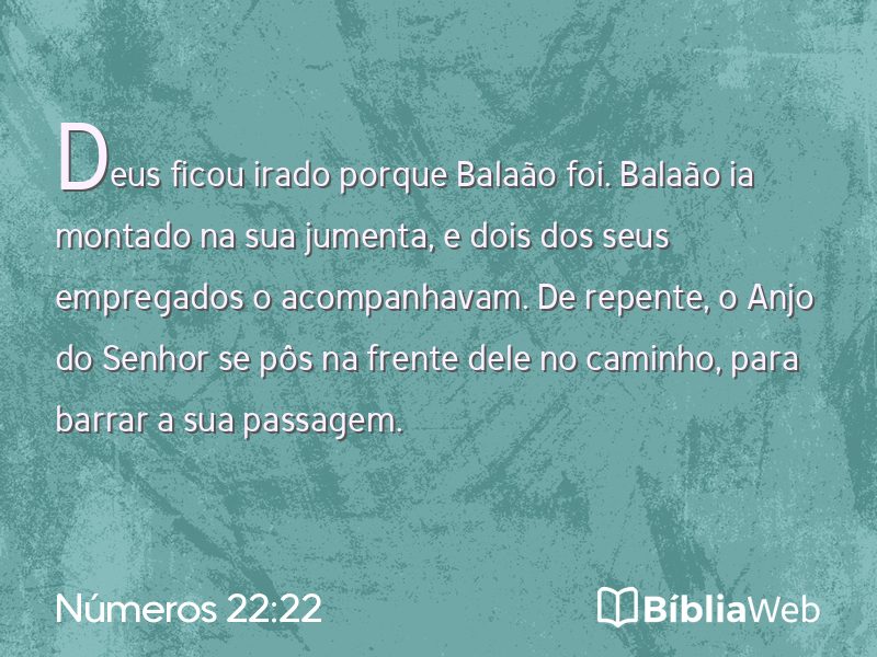 Números 22:22 em imagem para compartilhar