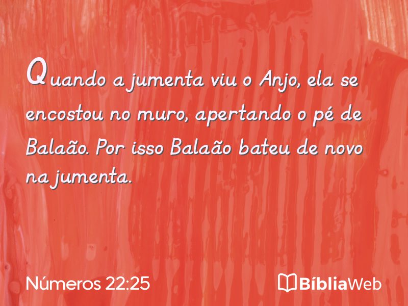 Números 22:25 em imagem para compartilhar