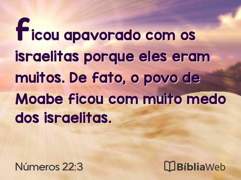 Números 22:3 em imagem para compartilhar