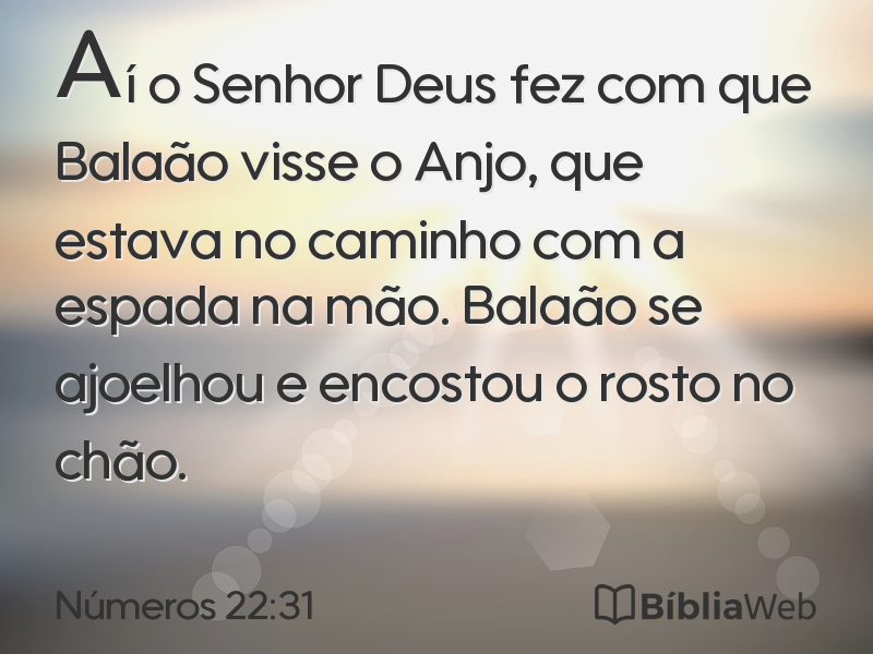 Números 22:31 em imagem para compartilhar